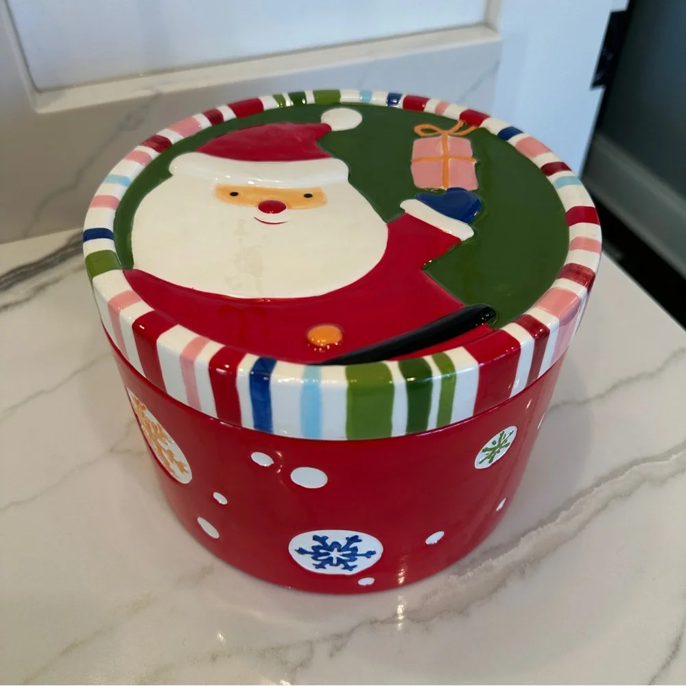 Target Home 2006 Ceramic Santa Claus Holiday Cookie Jar - Red and Green